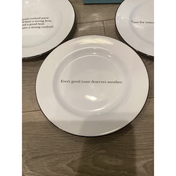 Pottery Barn Appetizer Plate Set Quote Funny Bar Cart Party Hostess Gift Classic - Picture 3 of 7